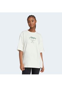 T-Shirt adidas Sportswear "COUNTRY CLUB GRAFIK", Damen, Gr. L, wei&szlig; (sanftes wei&szlig;), Obermaterial: 100% Baumwolle, Shirts T-Shirt, Oversize-Passform, kurze &Auml;rmel, aus Baumwolle