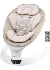 Babywippe BABYGO "Swing", Baby, beige, Aluminium, Polyester, Babywippen Babywippe, mit Fernbedienung, Musik, Schaukelfunktion