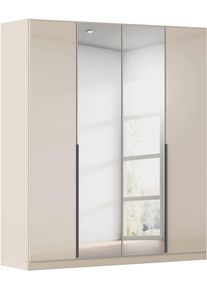 Dreht&uuml;renschrank OTTO HOME "Kleiderschrank Kleiderschr&auml;nke Schrank Garderobe AGORDO mit Glasfront", beige (beige, glas beige (champagner)), B:181cm H:229cm T:54cm, Holzwerkstoff, Schr&auml;nke, Dreht&uuml;renschrank, durchdachte Innenausstattung, in 8 Breiten und 2 H&ouml;hen MADE IN GERMANY