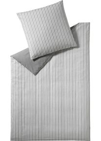 Wendebettw&auml;sche Esprit "Herringbone", grau (hellgrau), B/L: 200cm x 200cm, 1 Stk., 2 Stk., Renforc&eacute;, B/L: 80cm x 80cm & 80cm x 80cm, 3 Stk., Renforc&eacute;, Obermaterial: 100% Baumwolle, Bettw&auml;sche, Wendebettw&auml;sche, mit Fischgr&auml;t-Muster