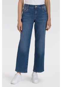 Bequeme Jeans MAC "Gracia", Damen, Gr. 46, L&auml;nge 30, blau (medium blau authentic use), Denim/Jeans, Obermaterial: 91% Baumwolle, 7% Elastomultiester, 2% Elasthan, unifarben, comfort fit kn&ouml;chellang, Jeans Bequeme Jeans