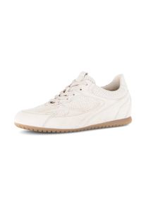Sneaker Gabor "DAVOS", Damen, Gr. 41, Textil, beige, Ziegenveloursleder, Schuhe Sneaker, Freizeitschuh, Halbschuh, Schn&uuml;rschuh mit Lochmuster, G-Weite