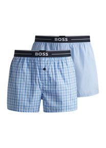 Webboxer BOSS "2P", Herren, Gr. M (50), blau (open blau 471), Obermaterial: 100% Baumwolle, Unterhosen Webboxer