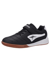 Hallenschuh Kangaroos "K5-Drib EV", Jungen, Gr. 38, schwarz-wei&szlig; (jet schwarz, wei&szlig;), Synthetik, Schuhe Hallenschuh, Indoorschuh, Sportschuhe, nicht abf&auml;rbende Sohle
