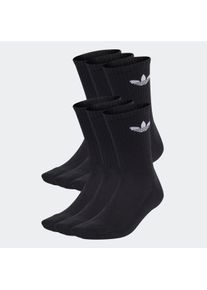 Sportsocken adidas originals "TREFOIL CUSHION CREW, 6 PAAR", Herren, Gr. L (43/45), schwarz, Obermaterial: 65% Baumwolle, 31% Polyester, 3% Elasthan, 1% sonstige Fasern, Socken Sportsocken, f&uuml;r Laufen, 6er-Pack, mit Trefoil Logo, wadenlang, Topseller