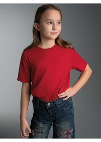 T-Shirt TRIGEMA "TRIGEMA T-Shirt aus 100% Baumwolle", M&auml;dchen, Gr. 92, braun (kirsch), Single Jersey, 100% Baumwolle, Basic, lang, Rundhals, Shirts T-Shirt