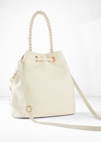 Sac seau textur&eacute; - beige - taille 26x23 cm - vegan - bonprix