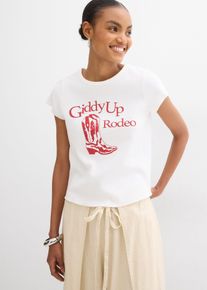 T-shirt 100% coton - blanc - taille 42/44 (M) - 100% coton - bonprix