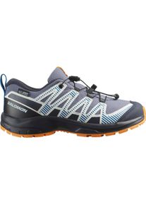 Outdoorschuh Salomon "XA PRO V8 WP J", Damen, Gr. 37, Textil, grisaille, dunkelblau, turmeric, Synthetik, Textil, Schuhe Outdoorschuh, wasserdicht