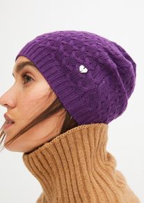 Bonnet avec cachemire - violet - taille Onesize - bonprix