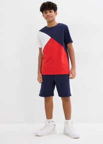 T-shirt et bermuda molletonn&eacute; (ens. 2 pces.) 100% coton - bleu - taille 176/182 - 100% coton - bonprix