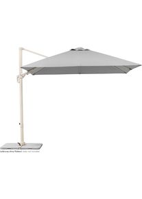 Ampelschirm Schneider Schirme "Rhodos Twist Comfy", grau (greige), Obermaterial: 100% Polyester, Standschirme, Ampelschirm, 300 x 300 cm