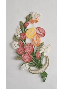 Fensterdekoration Stickereien Plauen "Fensterbild Krokos", bunt, B:20cm H:35cm T:0,5cm, Polyester, Fensterbilder, Fensterdekoration, Plauener Spitze