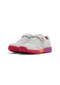 Hallenschuh Hummel "MULTIPLAY FLEX VC JR", Jungen, Gr. 36, wei&szlig;, pink, Synthetik, Schuhe Hallenschuh, Indoor Sportschuhe mit Klettverschluss, nicht abf&auml;rbende Sohle