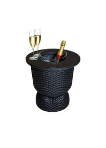 Beistelltisch COOTAB COOLER TABLE "3-in-1 Loungetisch mit Acryl-K&uuml;hler Paris 43 cm", schwarz, B:41cm H:43cm T:41cm, Tische, Beistelltisch, Wetterfest, Pflegeleicht, Hitzebest&auml;ndig