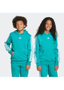 Kapuzensweatshirt adidas Sportswear "ESSENTIALS KIDS HOODIE", Damen, Gr. 140, pure teal, wei&szlig;, Obermaterial: 71% Baumwolle, 29% Polyester, normal, Rundhals, angesetztes B&uuml;ndchen, Sweatshirts Kapuzensweatshirt