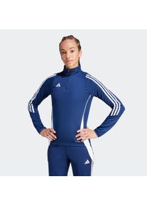 Trainingsshirt adidas Performance "TIRO 24 TRAININGSOBERTEIL", Damen, Gr. XS, blau (team navy blau 2, wei&szlig;), Obermaterial: 100% Polyester, Shirts Trainingsshirt, schmale Passform, mit Rei&szlig;verschluss, sportlicher Stil