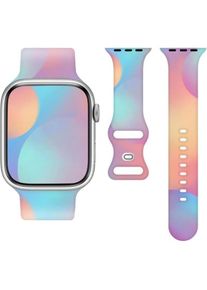 OEM Silikonarmband f&uuml;r Smartwatch 22 mm Regenbogen (22 mm, Silikon), Uhrenarmband, Mehrfarbig