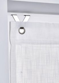 bonprix Roleta z troczkami, z materiału w optyce lnu, biały, Wys./szer. 140/80 cm