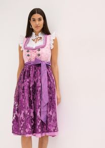 bonprix Femei Rochie dirndl și șorț (set/2 piese), mov, 50