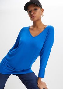 bonprix Bluzka oversize z lejącej wiskozy, niebieski, 52/54