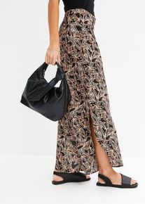 bonprix Spodnie palazzo z rozcięciem, czarny, 46