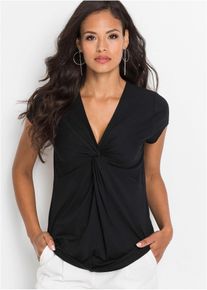 bonprix Femei Bluză din material cu viscoză, negru, 36/38