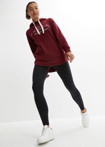 bonprix Jogginganzug mit Long-Sweatshirt und Leggings (2-teilig), rot, Gr.44/46 (L), Jogginganzug aus extra langem, innen weich angerautem Oversize-Sweatshirt und kn&ouml;chelfreier Leggings (2-teilig), aus Viskose