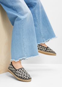bonprix Espadrilles in Bast-Optik, schwarz, Gr.40, Sommerliche Espadrille in Strohoptik, aus Vegan