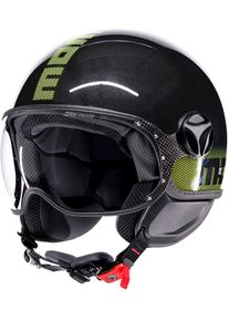Momo Design Momodesign FGTR Classic Stripes Glitter S26, open face helmet , color: Black/Neon-Yellow , size: XL