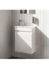 evineo ineo2 Meuble sous-lave-mains l: 44,5 H: 60 P: 25 cm, 1 porte, charni&egrave;res r&eacute;versibles, BE0840WH,