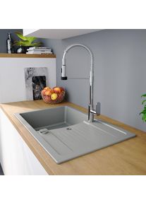 evineo line 500 &Eacute;vier de cuisine avec surface de d&eacute;pose lat&eacute;rale l: 78 P: 50 cm, r&eacute;versible, LID100SGR,