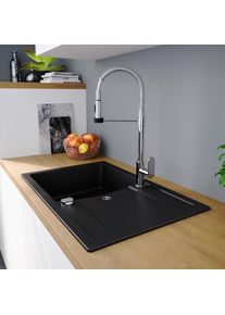 evineo line 500 &Eacute;vier de cuisine avec surface de d&eacute;pose lat&eacute;rale l: 78 P: 50 cm, r&eacute;versible, LID100SBL,