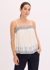 bonprix Femei Top tip bluză cu broderie, bej, 40