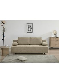 OTTO home Schlafsofa &raquo;ONNIKO, Breite: 192 cm, Liegefl&auml;che 121x192 cm, Feinstruktur-Bezug&laquo; mit Bettfunktion & Bettkasten