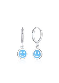 Elli Paar Ohrstecker &raquo;Ohrringe Kids Creolen Smiling Emaille 925 Silber&laquo; blau, Gr&ouml;&szlig;e 20