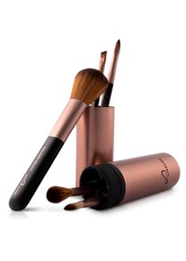 Luvia Cosmetics Kosmetikpinsel-Set &raquo;Travel Tube&laquo; 5 Pinsel aus Nurai-Haar, vegan, perfekt f&uuml;r Unterwegs.