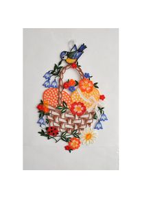 Stickereien Plauen Fensterdekoration &raquo;Fensterbild Osterkorb&laquo; Plauener Spitze