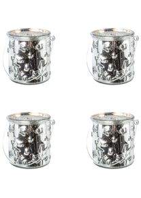 Creativ deco Windlicht &raquo;Weihnachtsdeko&laquo; Glas mit Stern-Struktur