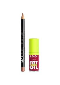 Nyx Cosmetics NYX PROFESSIONAL MAKEUP Schmink-Set &raquo;Slim Lip Pencil + Fat Oil Lip Drip&laquo; Butterweicher Lipliner, gl&auml;nzender Lipgloss, langanhaltenden Glanz.