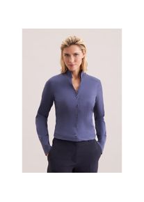 Seidensticker Klassische Bluse 1/1 Stehkragen Uni blau, Gr&ouml;&szlig;e XXL(44)