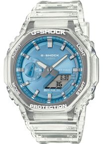 Chronograph Casio G-SHOCK, transparent (transparent, himmelblau, blau), Armbanduhren, Damen, transparent, Chronograph, Quarzuhr,Armbanduhr,Herrenuhr, digital,bis 20bar wasserd. Resinarmband