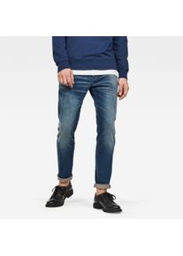 G-Star Raw Slim-fit-Jeans G-STAR "3301 Slim", Herren, Gr. 30, L&auml;nge 30, blau (worker blau faded), Denim/Jeans, Obermaterial: 98% Baumwolle, 2% Elasthan, slim fit lang, Jeans Slim-fit-Jeans, mit toller Waschung und Elasthan