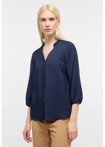 Hemdbluse Eterna "LOOSE FIT", Damen, Gr. 44, blau (midnight), 100% Viskose, Blusen Hemdbluse