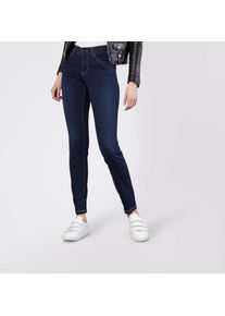 Skinny-fit-Jeans MAC "Dream Skinny", Damen, Gr. 44, L&auml;nge 28, blau (dunkelblau wash), Jeans, Obermaterial: 65% Baumwolle, 31% Polyester, 4% Elasthan, sehr figurbetont lang, Jeans Skinny-fit-Jeans, in hochelastische Qualit&auml;t f&uuml;r den perfekten Sitz