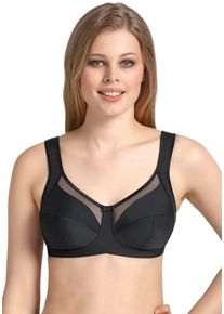 Entlastungs-BH ANITA SINCE 1886 "Clara", Damen, Gr. 90, Cup F, schwarz, Microtouch, Obermaterial: 85% Polyamid, 15% Elasthan, Mesh, Netz, leicht transparent, matt, unifarben, BHs Entlastungs-BH, gepolsterte Tr&auml;ger, Netzeinsatz vorn, ohne B&uuml;gel, feminin, bequem