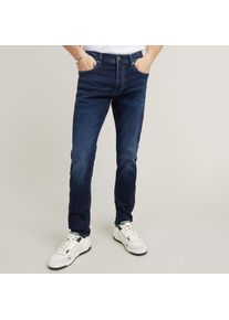 G-Star Raw Slim-fit-Jeans G-STAR "3301 Slim", Herren, Gr. 34, L&auml;nge 32, blau (dk aged), Denim/Jeans, Obermaterial: 92% Baumwolle, 7% Elastomultiester, 1% Elasthan, slim fit lang, Jeans Slim-fit-Jeans, mit toller Waschung und Elasthan