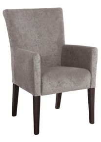 Esszimmerstuhl Home Affaire "King", grau (hellgrau, buche wenge), B:60cm H:92cm T:65cm, 100% Polyester;Kratzfester Stoff, St&uuml;hle, Esszimmerstuhl, Polsterstuhl, Armlehnstuhl, Gestell Massivholz