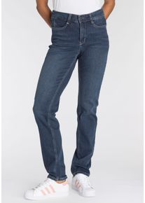 Stretch-Jeans MAC "Dream", Damen, Gr. 44, L&auml;nge 34, blau (mid blau wash), Denim/Jeans, Obermaterial: 88% Baumwolle, 9% Polyester, 3% Elasthan, Abriebeffekte, eng normal, Jeans Stretch-Jeans, mit Stretch f&uuml;r den perfekten Sitz