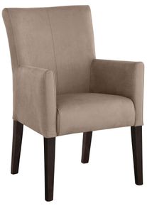 Esszimmerstuhl Home Affaire "King", grau (taupe, buche wenge), B:60cm H:92cm T:65cm, 100% Polyester, St&uuml;hle, Esszimmerstuhl, Polsterstuhl, Armlehnstuhl, Gestell Massivholz